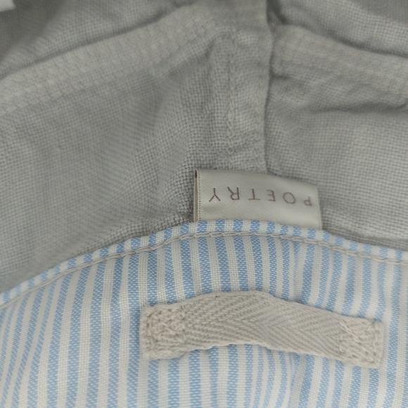 Poetry Linen Gray Straight Leg Pants Size 12 - Picture 6 of 8